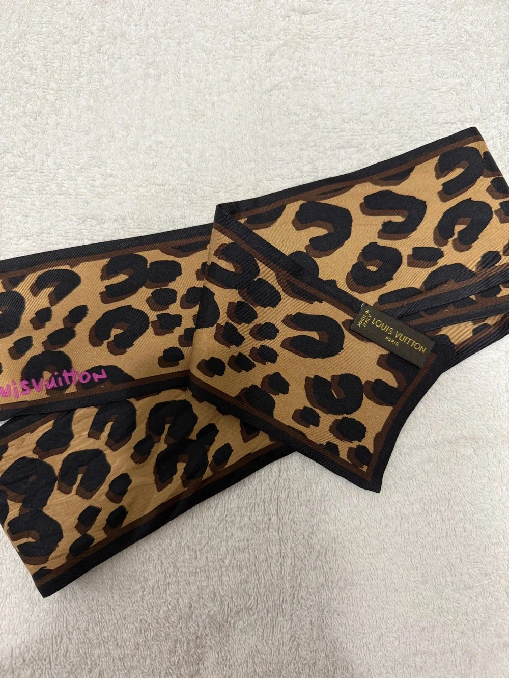 Louis Vuitton x Stephen Sprouse Leopard Print Bandeau Scarf